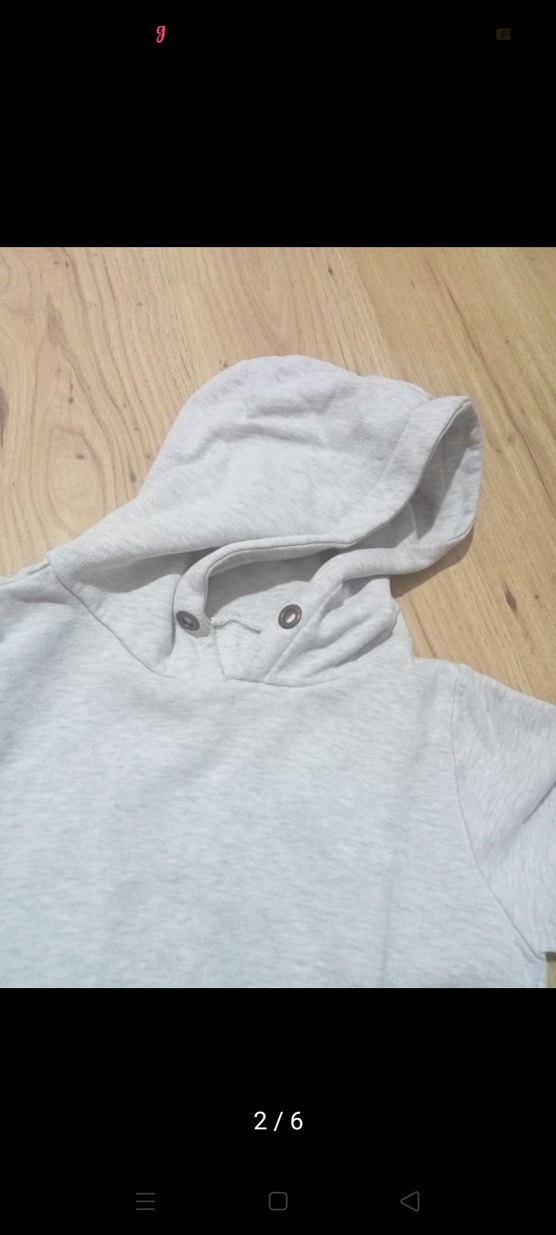 Gri Kapüşonlu Kadın Sweatshirt S/m beden - Görsel 2