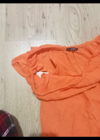 Turuncu Straplez Kısa Kollu Mini Bluz addax s beden - Görsel 2