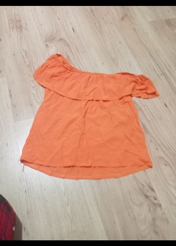 Turuncu Straplez Kısa Kollu Mini Bluz addax s beden - Görsel 4