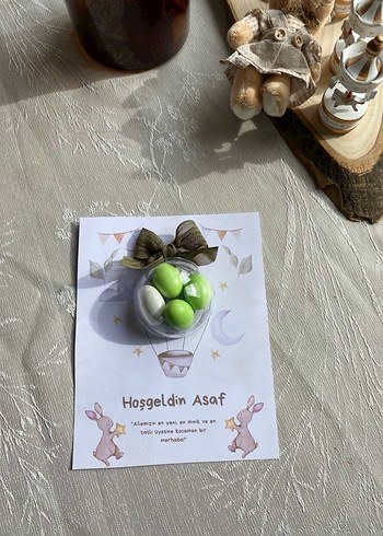 Yeşil Pastel Balonlu Hoşgeldin Kartı - Görsel 2