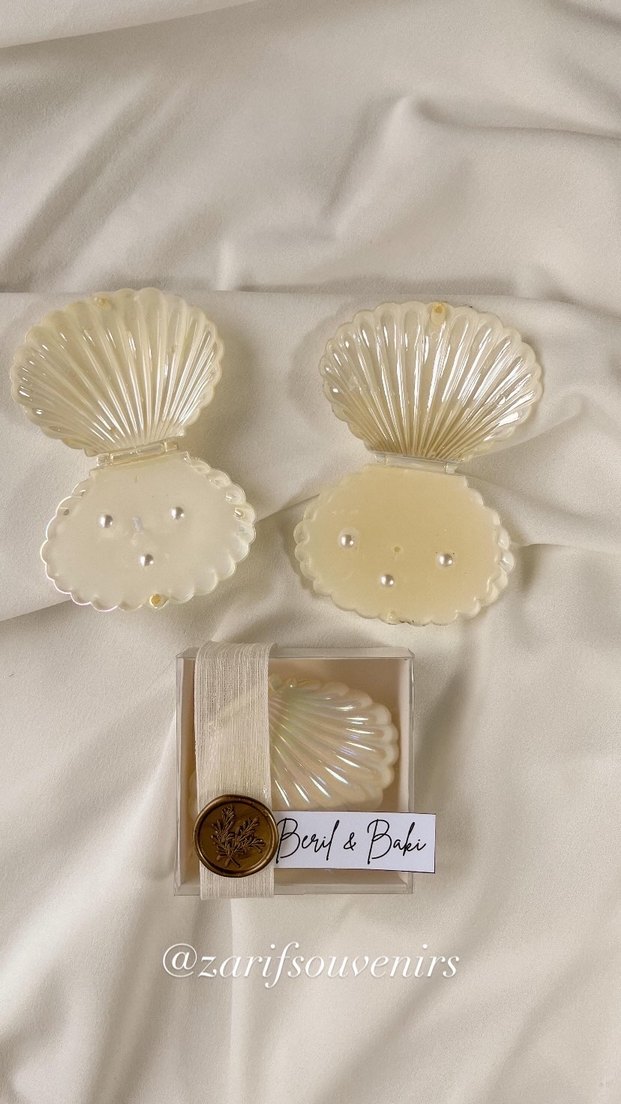 Hediyelik istiridye mumluk - Görsel 2