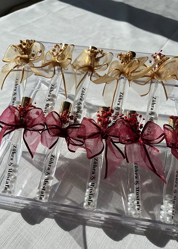 Bordo Kurdela Detaylı İncili Hediyelik Kolonya - Görsel 4