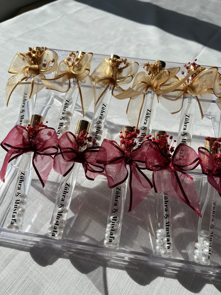 Bordo Kurdela Detaylı İncili Hediyelik Kolonya - Görsel 4