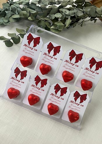 Kırmızı Kalp Şeklinde Çikolata Hediyesi - Görsel 3