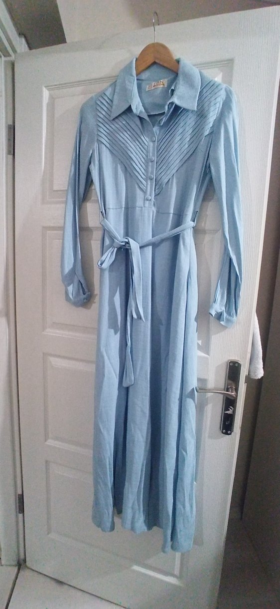 Mavi Uzun Elbise (42 beden) - Görsel 5