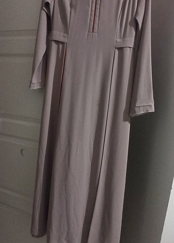 SEÇİL Marka Bej Renkte Turuncu Detaylı Uzun Kollu Kadın Elbise - Görsel 4