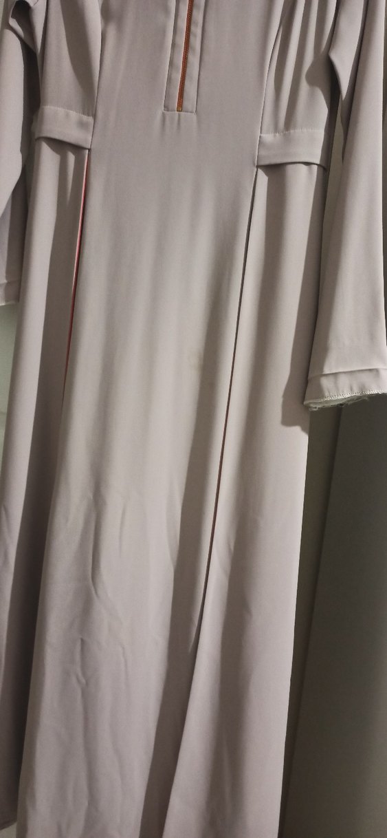 SEÇİL Marka Bej Renkte Turuncu Detaylı Uzun Kollu Kadın Elbise - Görsel 3