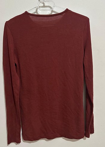 Bordo Uzun Kollu Basic Kadın Kazak - Görsel 2