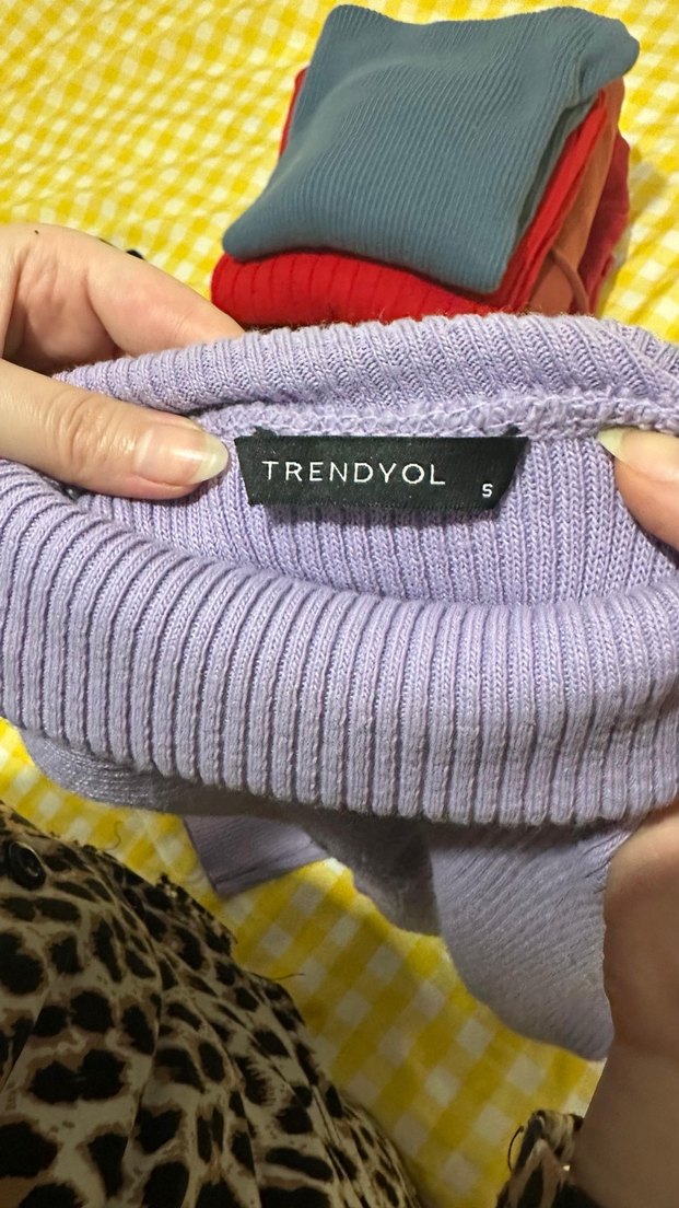 Mor Balıkçı Yaka Kadın Triko Kazak - Görsel 3