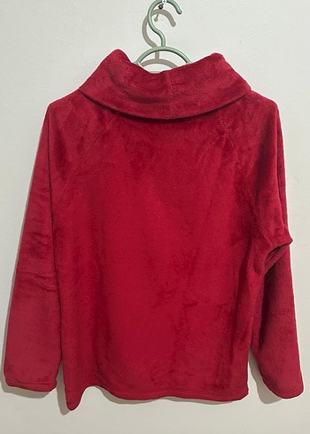 Kırmızı Yumuşak Dokulu Kadın Sweatshirt - Görsel 2