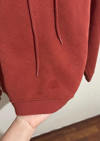 Kiremit,Kapüşonlu Kadın Sweatshirt - Görsel 2