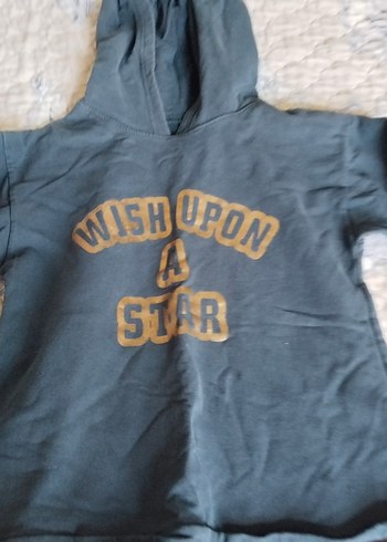 Kapüşonlu Baskılı Kız Elbise - Görsel 2