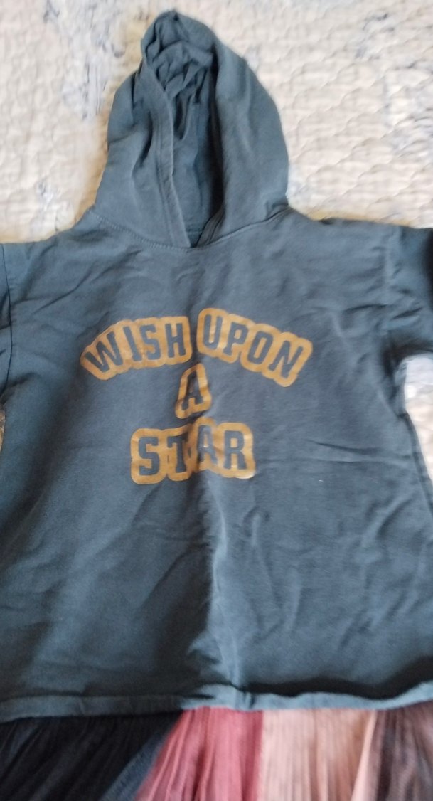 Kapüşonlu Baskılı Kız Elbise - Görsel 2