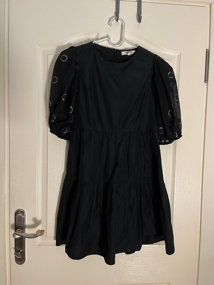 Siyah Mini Gotik Fırfırlı Elbise - Görsel 3