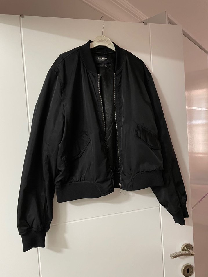 Siyah Kadın Bomber Ceket - Görsel 4