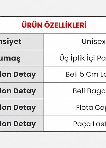 Üç İplik Basic Lastikli Eşofman Pantolon - Beyaz - Görsel 4