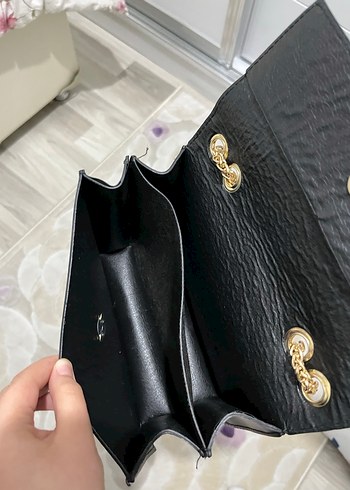 Siyah Deri Zincir Detaylı Kadın Çanta - Görsel 3