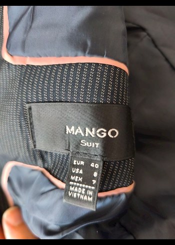 Kadın Gri Düğmeli Ofis Ceket Mango Suit - Görsel 3