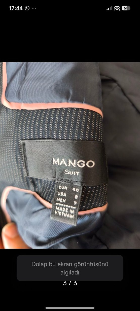 Kadın Gri Düğmeli Ofis Ceket Mango Suit - Görsel 3