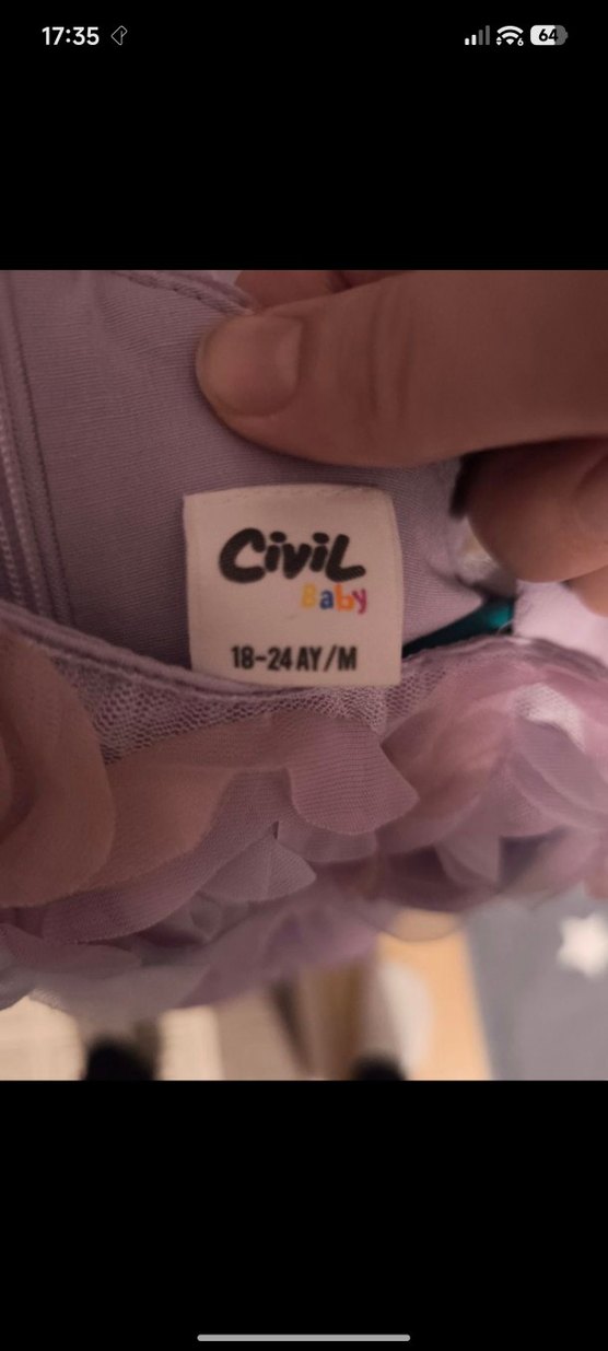 Mor Fırfırlı Kolsuz Kız Çocuk Elbise Civil Baby - Görsel 3