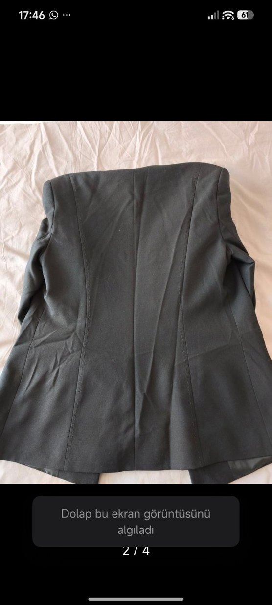 Düğmeli Siyah Kadın  Ceket - Görsel 2