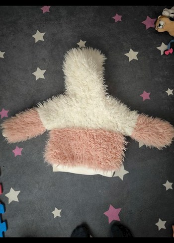 Kürklü Kapüşonlu Kız Çocuk Mont Panço - Görsel 2