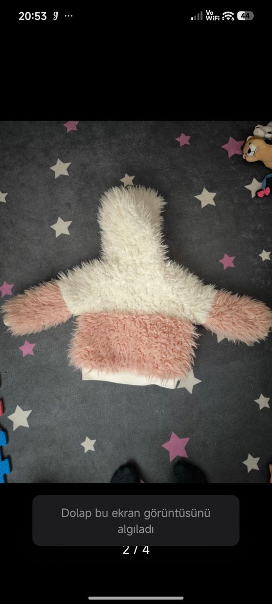 Kürklü Kapüşonlu Kız Çocuk Mont Panço - Görsel 2