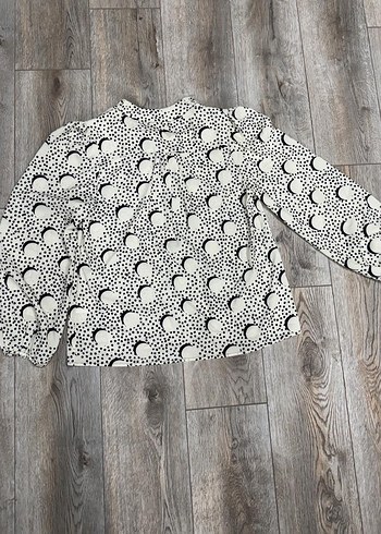 Uzun Kollu Puantiyeli Bohem Kadın Gömlek - Görsel 3