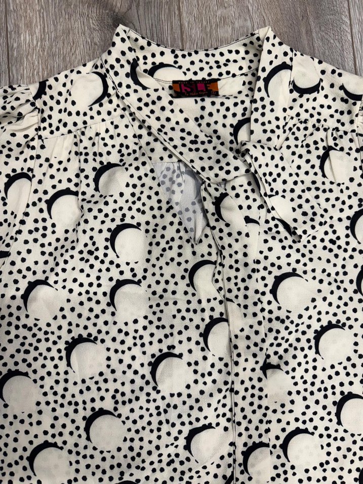 Uzun Kollu Puantiyeli Bohem Kadın Gömlek - Görsel 2