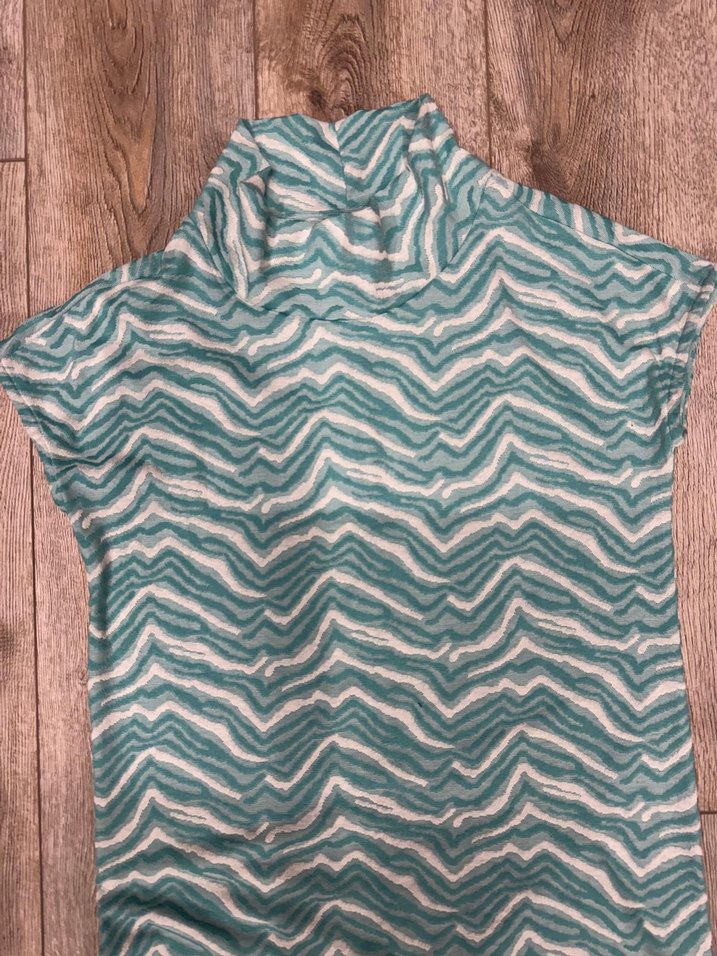 Beyaz Turkuaz Zebra Desenli Kadın Elbise - Görsel 2