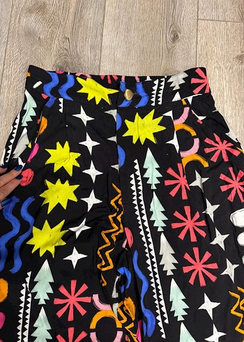 Renkli Desenli Rahat Bol Pantolon - Görsel 2