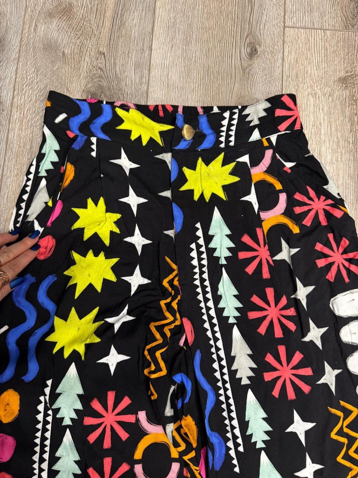 Renkli Desenli Rahat Bol Pantolon - Görsel 2