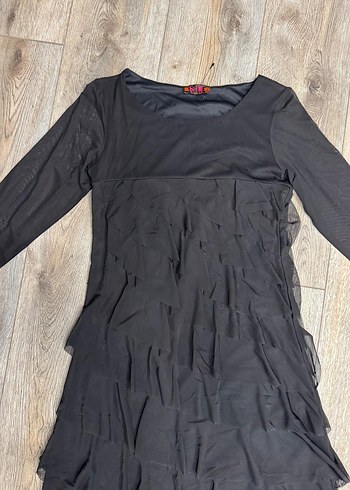 Siyah Uzun Kollu Kadın Elbise - Görsel 2