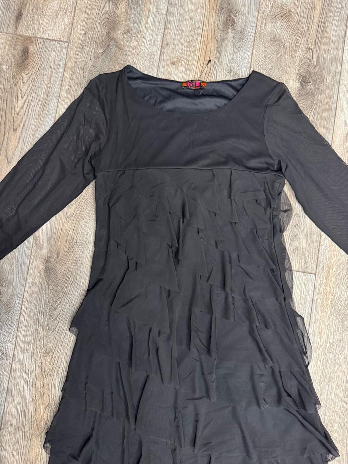 Siyah Uzun Kollu Kadın Elbise - Görsel 2