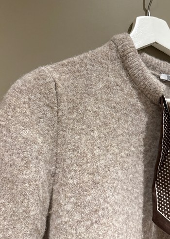 Gri Triko Kısa Kollu Kadın Kazak - Görsel 6