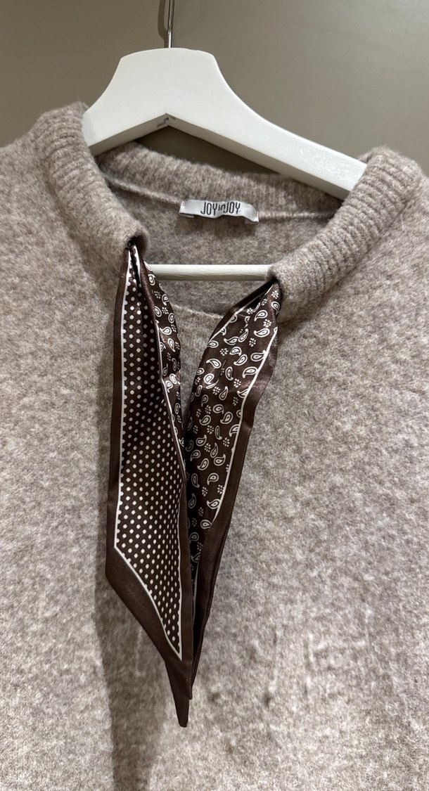 Gri Triko Kısa Kollu Kadın Kazak - Görsel 2