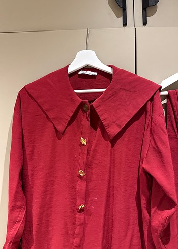 Bordo Keten Mini Kadın Takım - Görsel 2