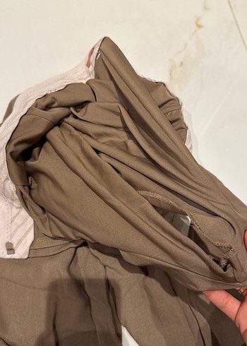 Kadın Kahverengi Keten Salaş Pantolon - Görsel 6