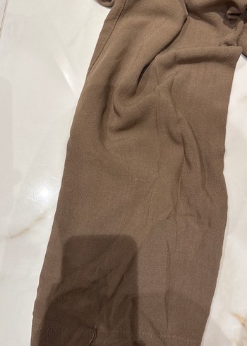 Kadın Kahverengi Keten Salaş Pantolon - Görsel 3
