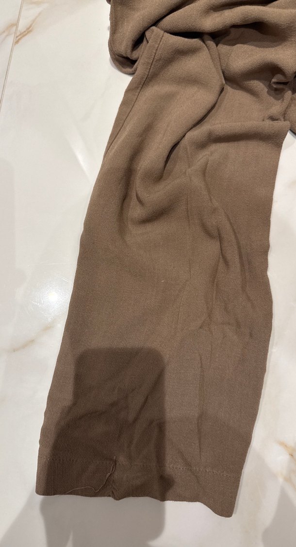 Kadın Kahverengi Keten Salaş Pantolon - Görsel 3