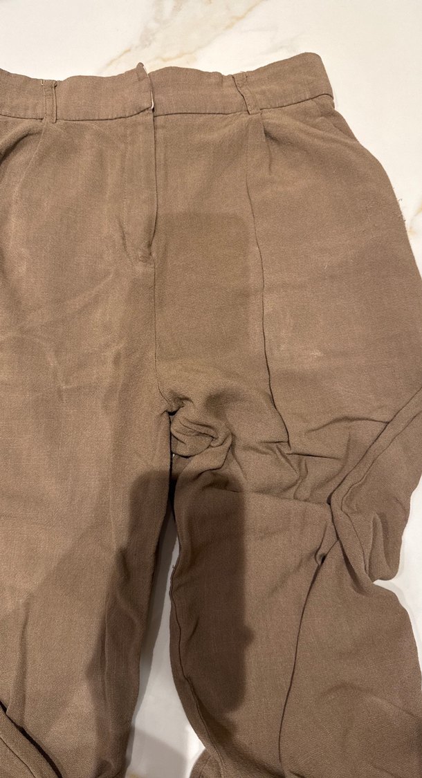 Kadın Kahverengi Keten Salaş Pantolon - Görsel 5