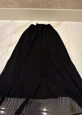 Siyah Pilili Uzun Kadın Etek - Görsel 3