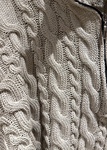 Gri Yarım Fermuarlı Örgü Kadın Kazak - Görsel 7