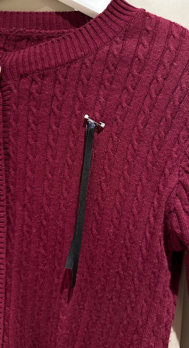 Bordo Kısa Triko Kadın Hırka - Görsel 2