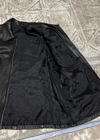 Siyah Deri Erkek Biker Ceket - Görsel 8
