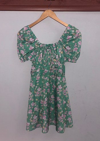 Yeşil Çiçekli Bohem Midi Elbise - Görsel 2