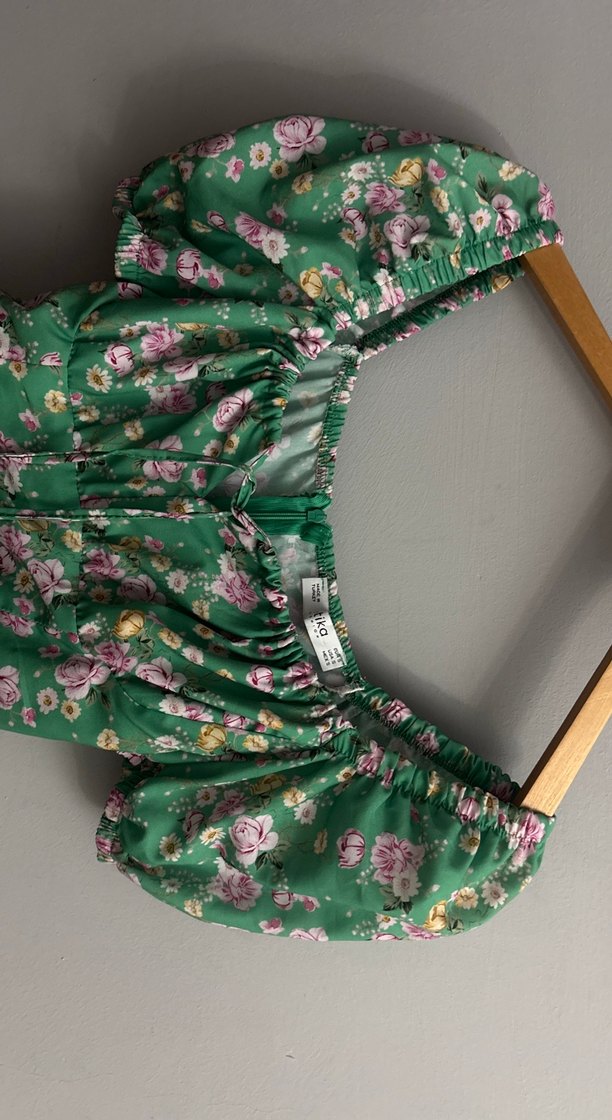 Yeşil Çiçekli Bohem Midi Elbise - Görsel 5