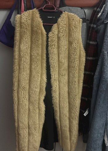 Kahverengi Kadın Kürklü Midi Yelek - Görsel 2