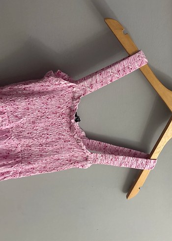 Pembe Dantel Detaylı Uzun Askılı Elbise - Görsel 2