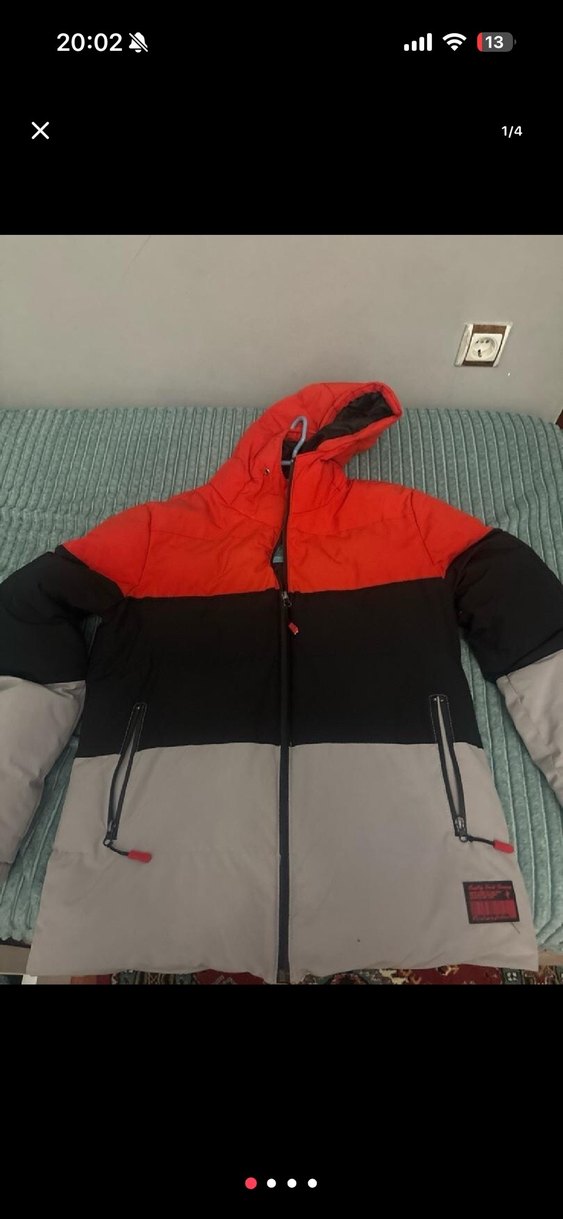 Gri Kapüşonlu Erkek Kayak Montu - Görsel 2